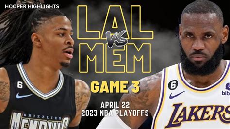 lakers vs memphis highlights youtube